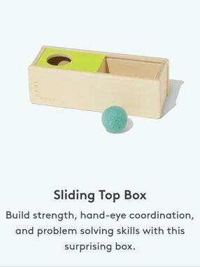 Lovevery Sliding Top Box With Felt Ball From The Thinker Play Kit 11-12 Months